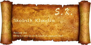 Skolnik Klaudia névjegykártya